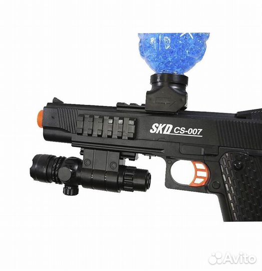 Орбиз пистолет SKD Colt 1911 / лазер, фонарик / черный / 6+ / orbeez