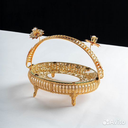 Фруктовница золотистая большая