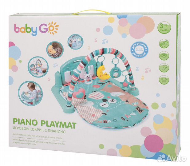 Развивающий коврик с пианино музыкальный