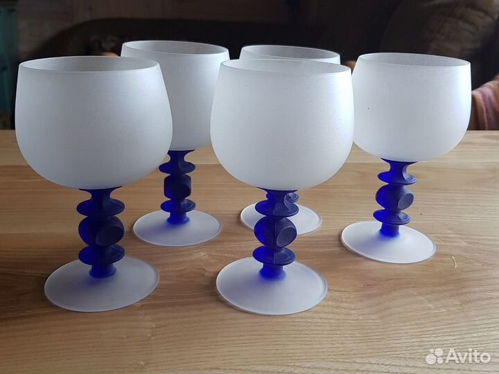 Бокалы хрусталь матовый цветной гусь хрустальный