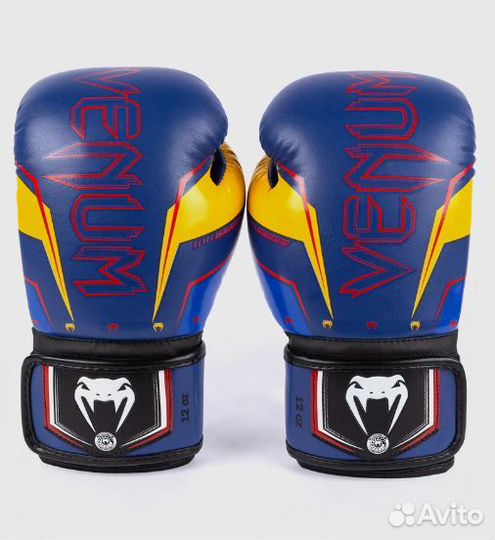 Venum Elite Evo Боксерские перчатки - синий/желтый