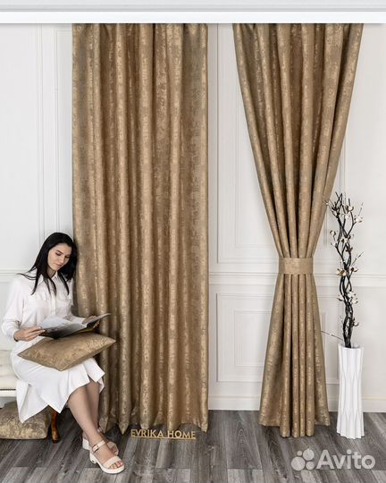 Комплект портьер мрамор Зарина Бронза шторы