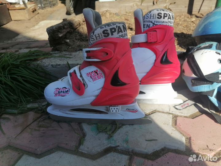 Ролики, коньки, лыжные крепления, лыжные палки