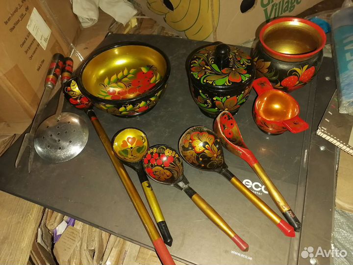 Деревянная росписная посуда