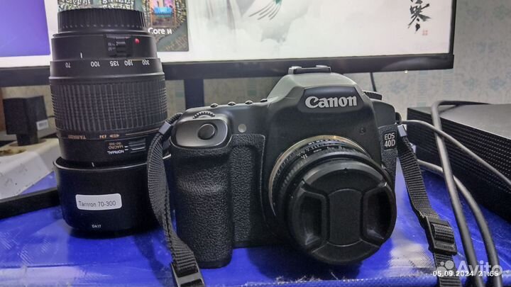 Фотоаппарат canon 40d+tamron 70-300+canon 50mm