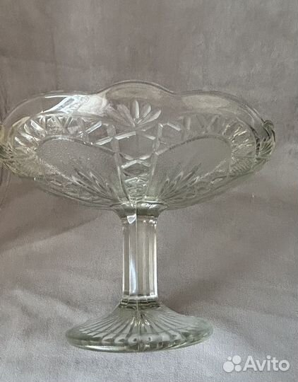 Ваза для фруктов на ножке хрусталь СССР