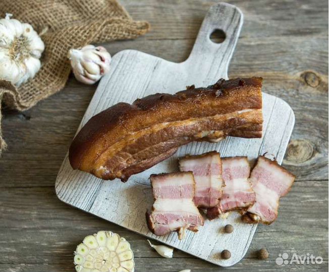 Свиная грудинка домашнего копчения