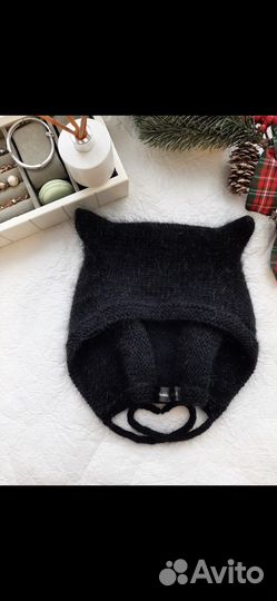 Вязаная шапка с ушками