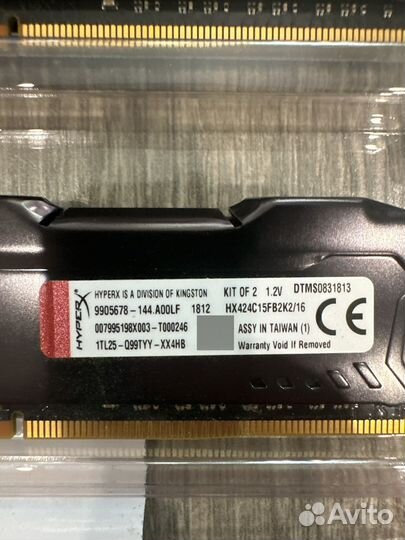 Hyperx hx424c15fb2k2/16 ddr4 16gb комплект (2х8gb)