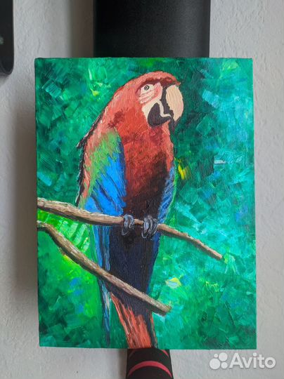 Картина интерьерная Попугай. Масло