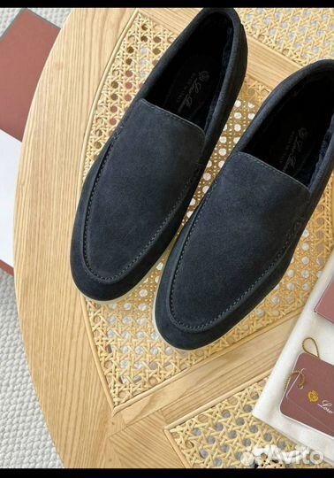 Лоферы мужские Loro Piana Summer Walk замша, мех