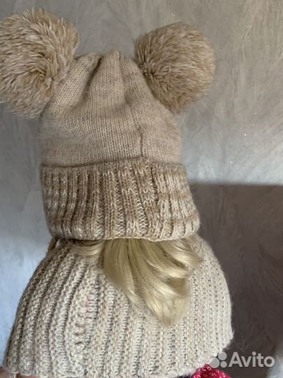 Шапка и снуд для девочки зима