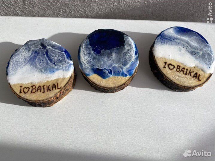 Сувениры,броши Байкал,магниты из эпоксидной смолы