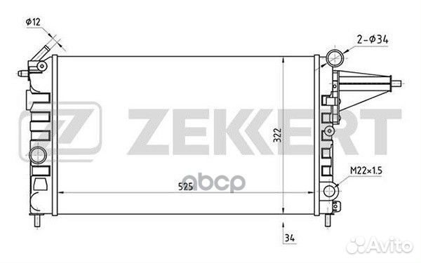 Радиатор охл. дв. Opel Vectra A 88- mk-1014 Zek