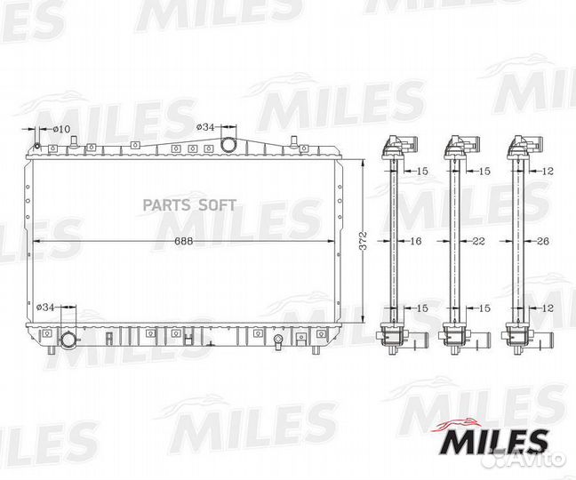 Miles acrb005 Радиатор chevrolet lacetti 1.4-1.8 M