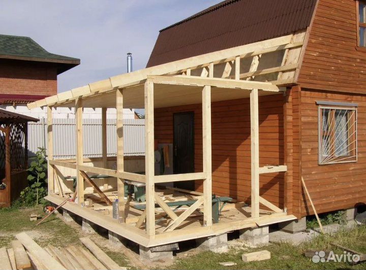 Пристройки, открытые веранды, деседки