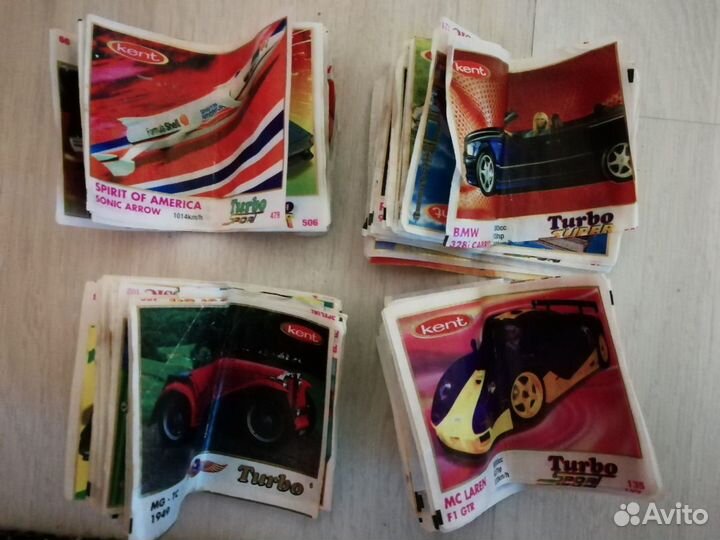 Вкладыши к жевачке turbo sport коллекция 70шт