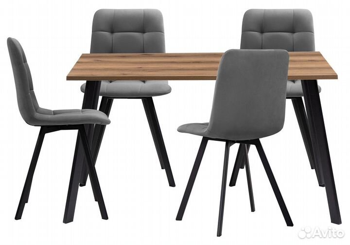 Обеденная группа Эделин темно-серый - дуб делано т