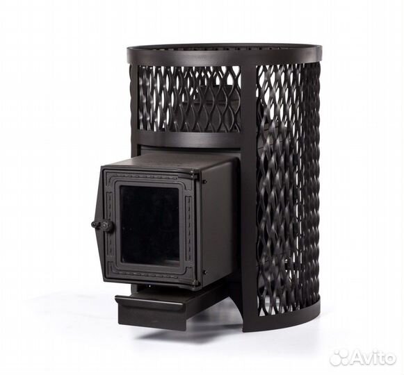 Чугунная печь для бани Кольчуга 18 со стеклом