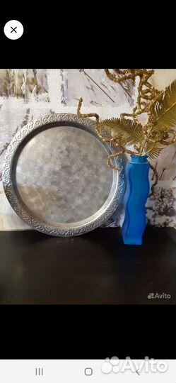 Поднос мельхиоровый
