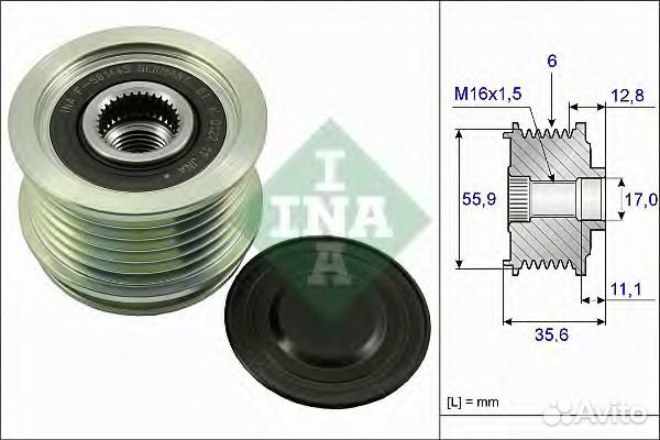 Luk 535 0041 10 Шкив генератора VAG A4A6octaviayet