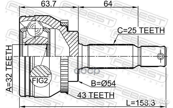 ШРУС внешний перед 0410EA3A43 Febest