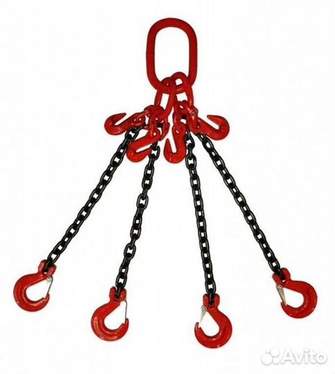 Строп цепной 4сц г/п 63,0 т 9,5 м с укорачивающими крюками