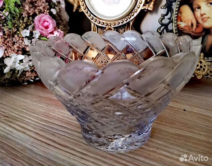 Хрустальная конфетница, салатник. Винтаж