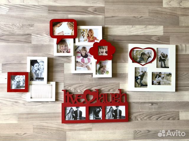 Фоторамки бело-красные