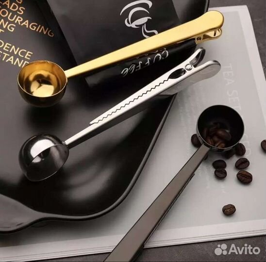 Ложка-зажим 2в1 для кофе,чая