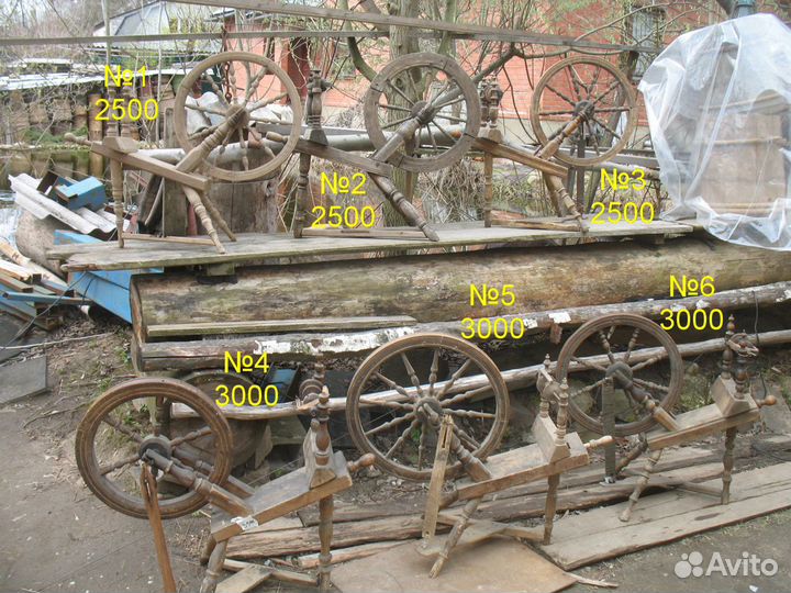 Прялка с колесом старинная самопрялка веретено