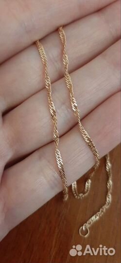 Новая золотая цепь плетение Сингапур 585