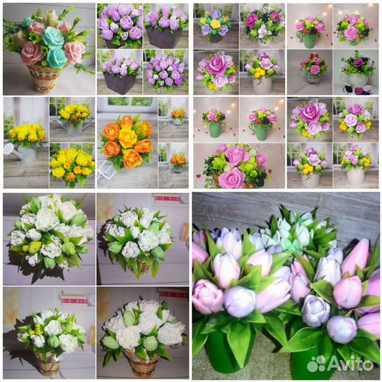 Букеты из мыльных цветов,ягод, фруктов