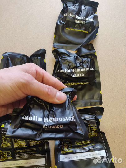 Гемостатик, бинт Kaolin Hemostatic Gauze, каолин