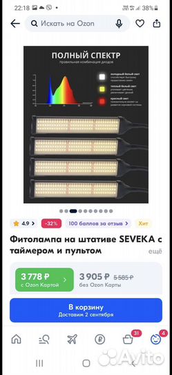 Фитолампа для растений