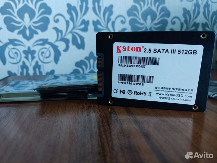 SSD 512GB+win опц. быстр 540mb/s новый запечатаный