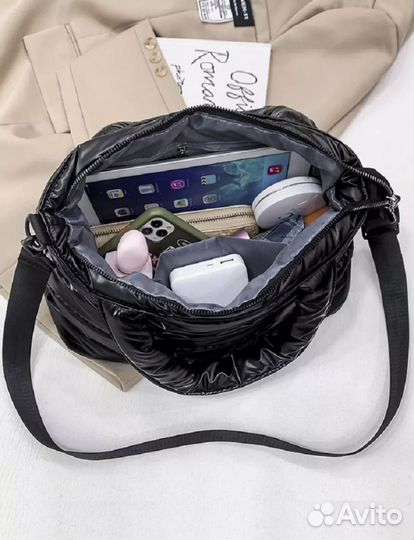 Сумка женская черная стеганая через плечо новая