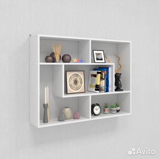 Полка настенная Oxford, 105х21х78см, белая