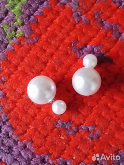 Новые серьги-пусеты. Жемчуг