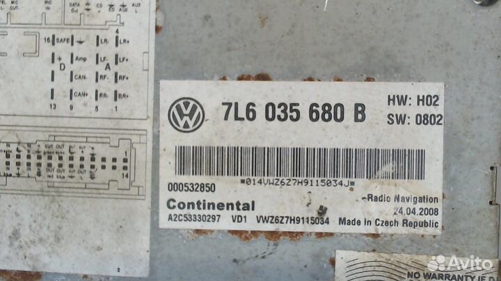 Магнитола Volkswagen Touareg, 2008