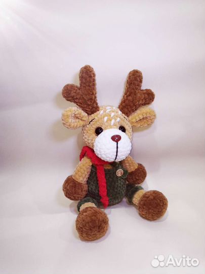 Оленёнок из плюшевой пряжи