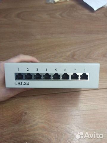 Патч-панель 8 портов 5cat e экранированная