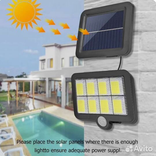 Прожектор с солнечной выносной панелью