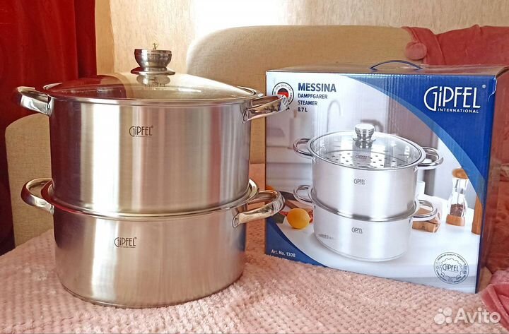 Пароварка/Мантоварка Gipfel 8.7 л Messina 1308