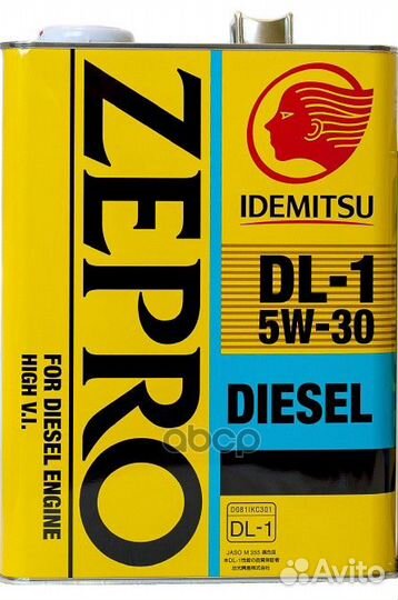 Idemitsu zepro Diesel DL-1 5W30 C2 Масло моторн