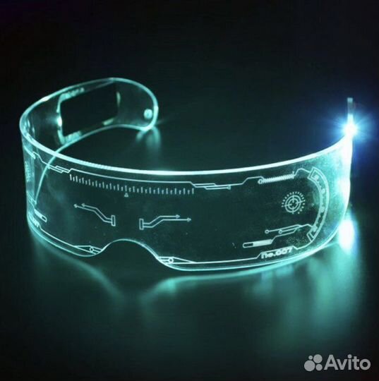 Светящиеся LED прозрачные неоновые очки