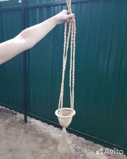 Кашпо вязаное ретро винтаж