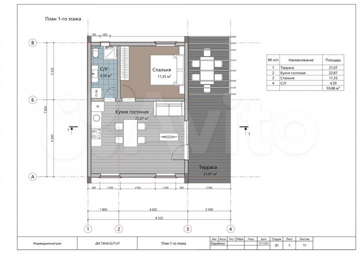 Дом 76 м² на участке 5 сот.