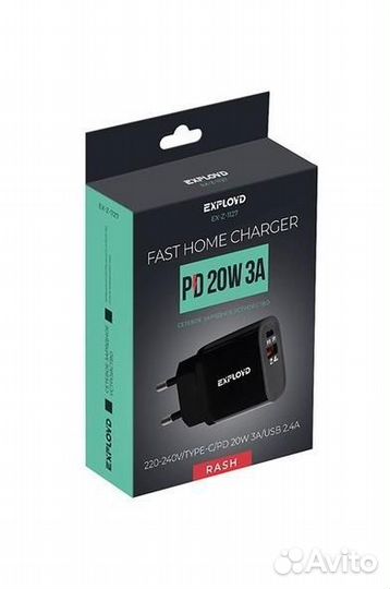 Сзу Exployd rash USB Type-C 20w Black