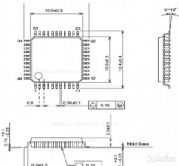 Адаптер tqfp44-44 для программатора XGecu T56